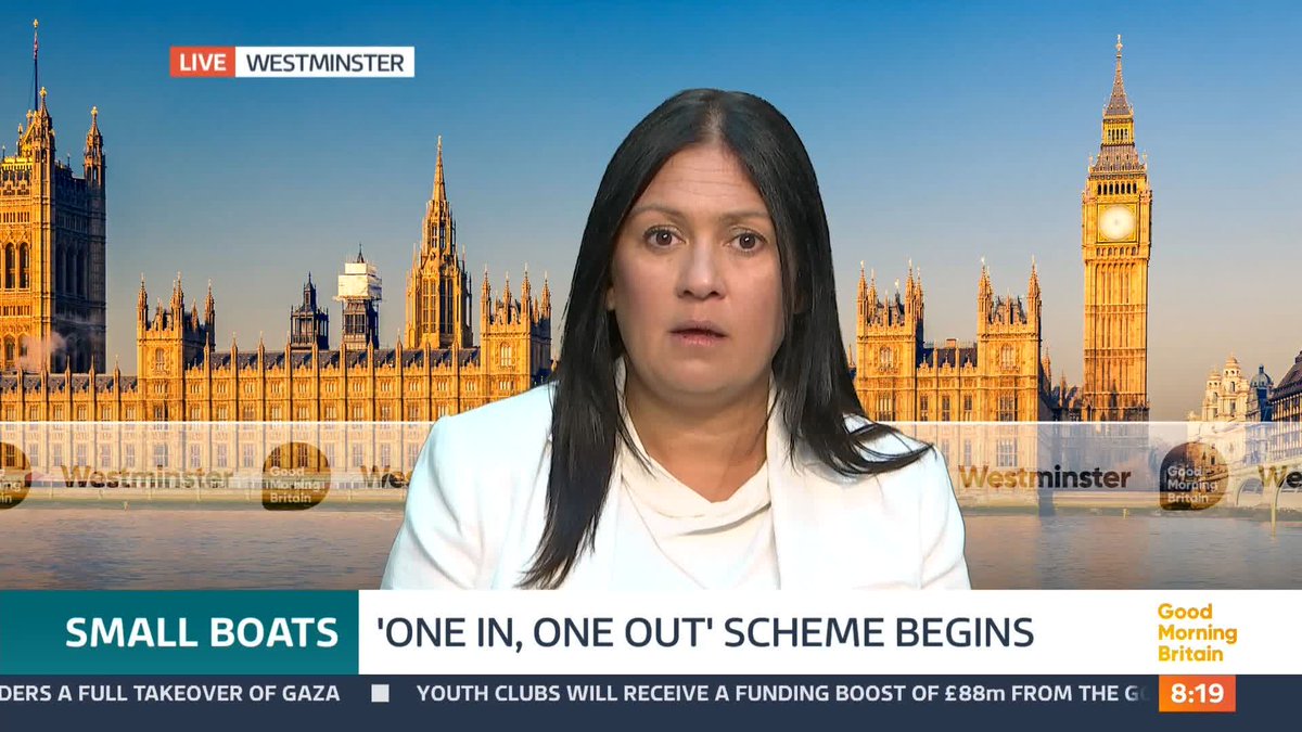 'We're not going to see a repeat of the Rwanda scheme where the courts blocked it?' Ed Balls asks Lisa Nandy MP as the 'one in, one out' scheme begins.