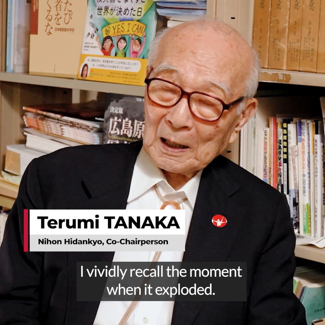 "A flash of white light, silence… then devastation". Terumi Tanaka, survivor of the atomic bomb in Nagasaki and one of the three Co-Chairpersons of Nihon Hidankyo (2024 Nobel Peace Prize winners The Nobel Prize) shared with us his haunting memories and urgent calls for the urgent elimination or nuclear weapons. Eight decades later, his voice reminds us: never again.