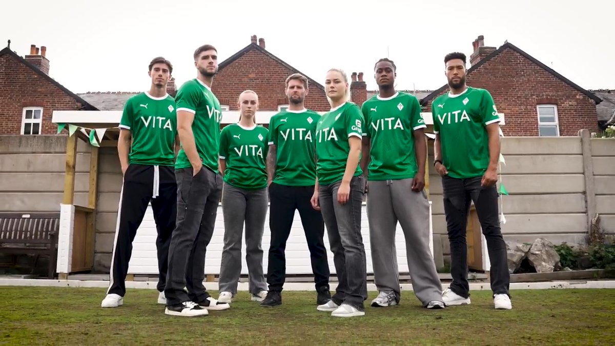 A tribute to our origins at Green Lane 🌱 From the past to the present, launching a kit inspired by our roots. £2 from every shirt sold will be donated to our Grassroots Football Fund 💚 #StockportCounty