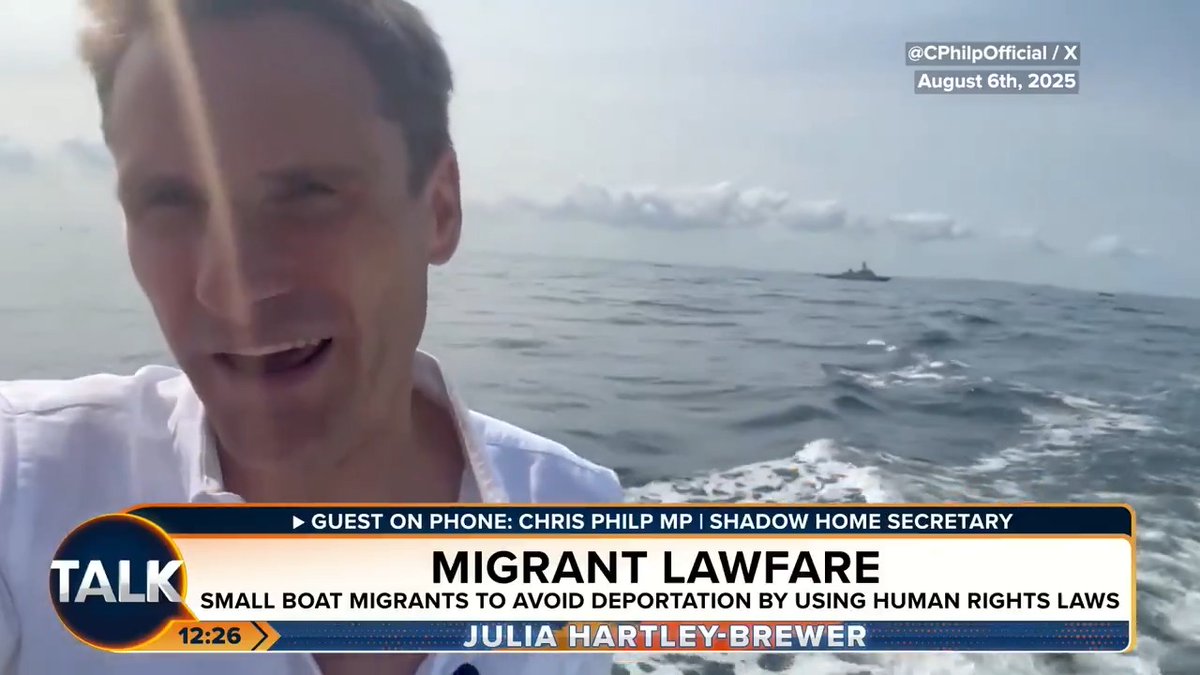 Shadow home secretary Chris Philp says he witnessed two migrant boats being escorted by French boats on the Channel, helping to facilitate their crossing. "Border Force picked them up and the French collected the life jackets so they could use them again!" Julia Hartley-Brewer