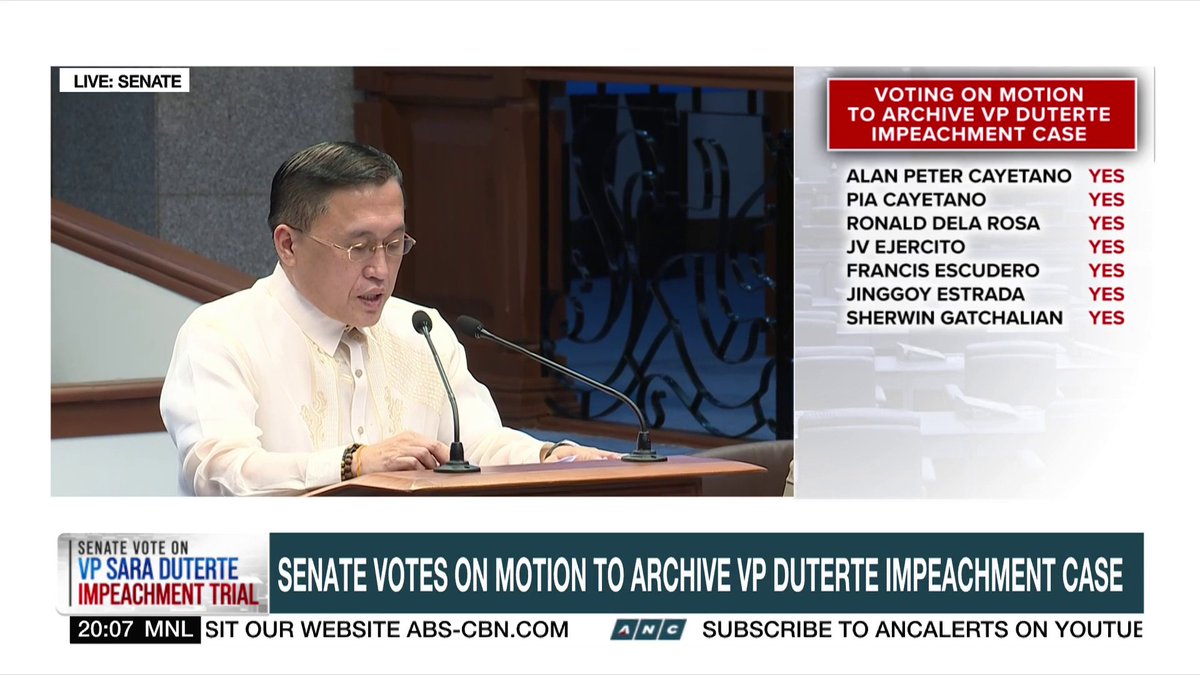 “Mag-move on na tayo.” Duterte ally Senator Christopher Lawrence Go voted yes to archive the impeachment case against Vice President Sara Duterte, saying “justice done the wrong way is not justice at all.”