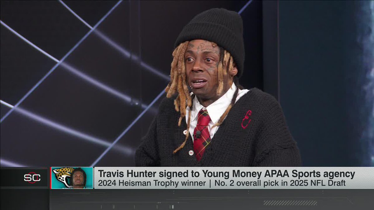 .Lil Wayne WEEZY F joined SportsCenter fresh off his show in Hartford to talk about his bond with Travis Hunter 🔥