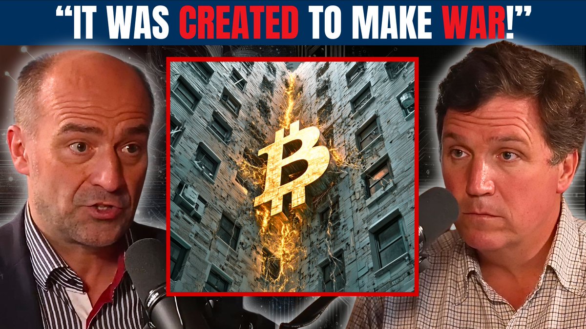 NEW ‼️ “Central banking and warfare are very closely linked..." Tucker Carlson has his mind blown by economist Richard Werner on the evils of fiat. Just another billboard for Bitcoin. 👇
