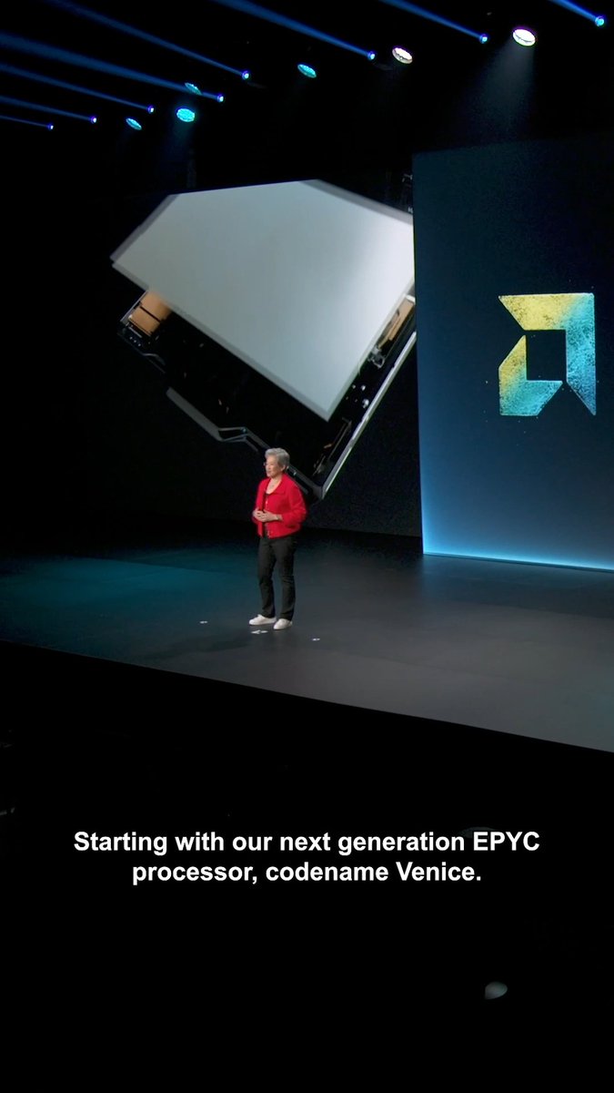70% more compute performance, up to 256 high-performance Zen 6 cores, built on TSMC's 2nm process. Meet Venice, our next-generation EPYC processor. It's engineered for more performance, better efficiency, and outstanding TCO. The CPU's role in AI is vital, and Venice is ready. #AdvancingAI