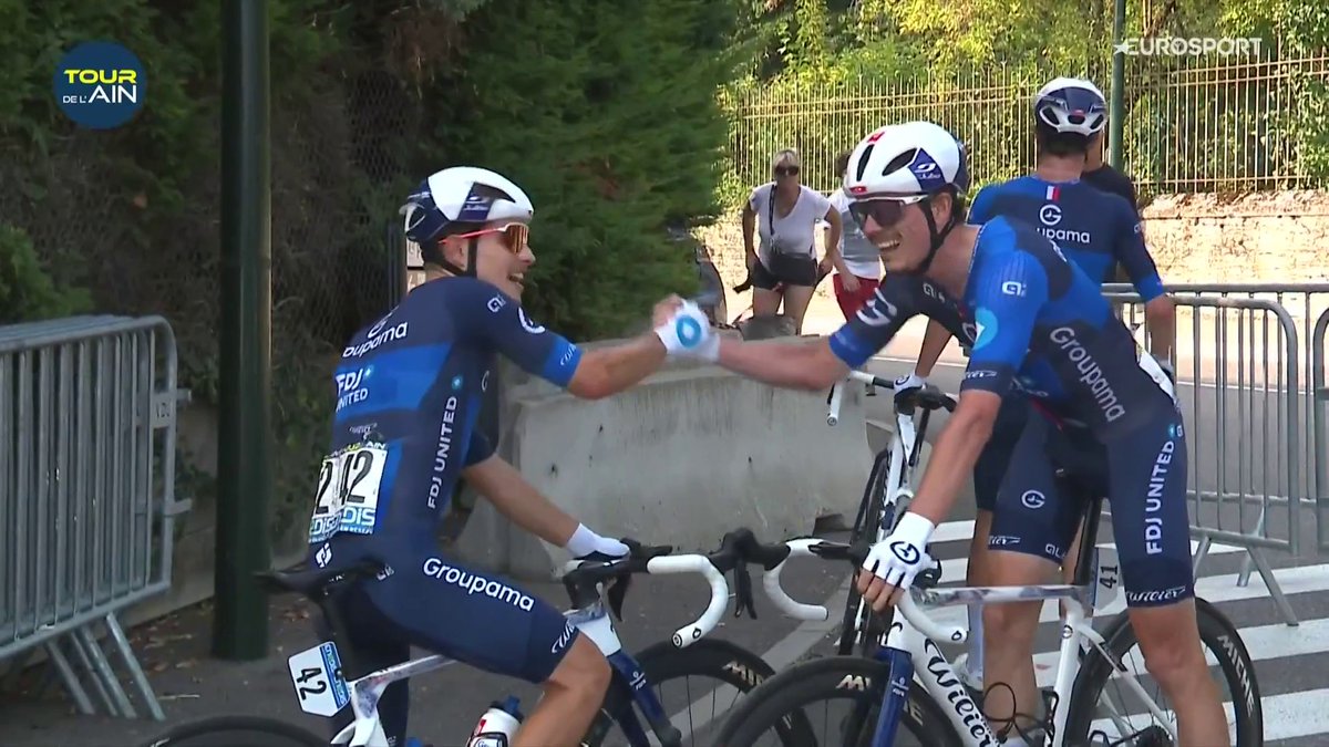 🚀 Doublé de la Groupama-FDJ sur la 1ère étape du Tour de l'Ain ! Tom Donnenwirth s'impose au sprint devant David Gaudu, Andrea Vendrame complète le podium Une course à suivre en intégralité sur Eurosport et HBO Max