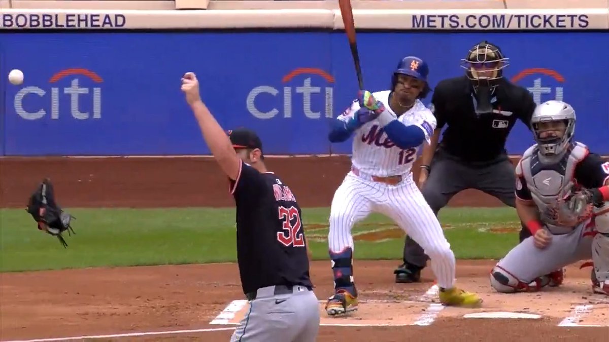 Gavin Williams lost his glove ... and still recorded the out!