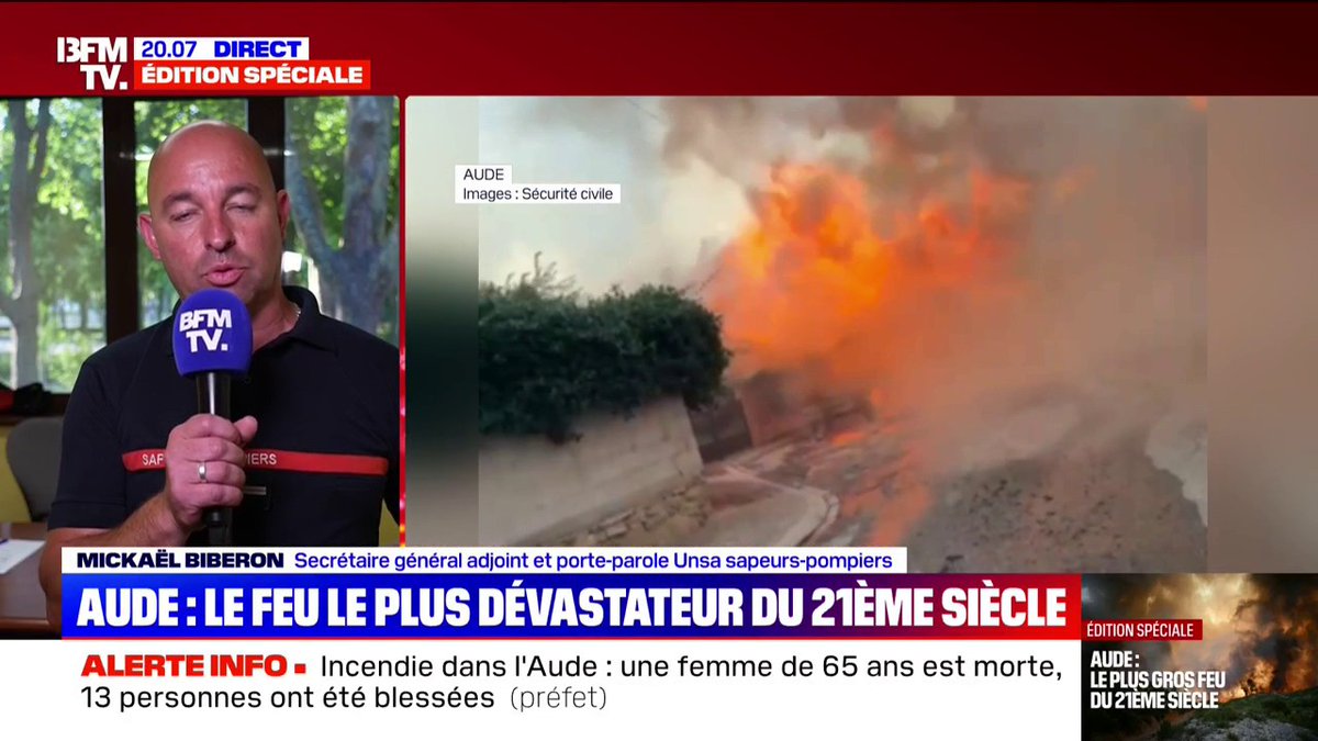 Incendie dans l'Aude: "Demain, les conditions météorologiques seront largement défavorables", annonce le colonel Sabot, commandant des opérations de secours
