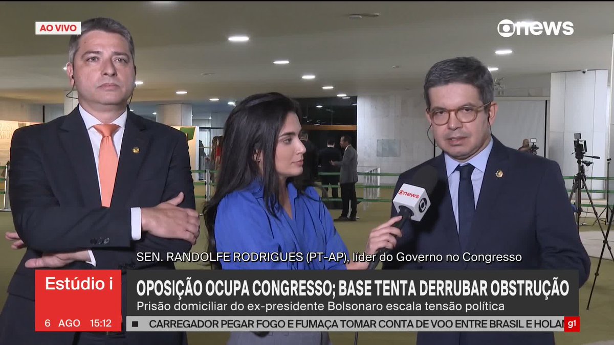 “Essa não é uma iniciativa só do PL, e chegamos a 40 assinaturas para a abertura do processo de impeachment de Alexandre de Moraes. (...) É uma iniciativa suprapartidária”, diz o líder do PL no Senado, Carlos Portinho, sobre a obstrução da oposição no Legislativo, e o líder do governo no Congresso, Randolfe Rodrigues, rebate: “A oposição não está satisfeita com as decisões do ministro Alexandre de Moraes e do Supremo Tribunal Federal? Sabemos disso, (...) mas o que está acontecendo não é uma obstrução parlamentar. É vilipêndio. (...) O uso da força para impedir o funcionamento do Congresso Nacional é um 8 de janeiro de dentro para fora”. ➡ Assista ao #Estúdioi: #GloboNews