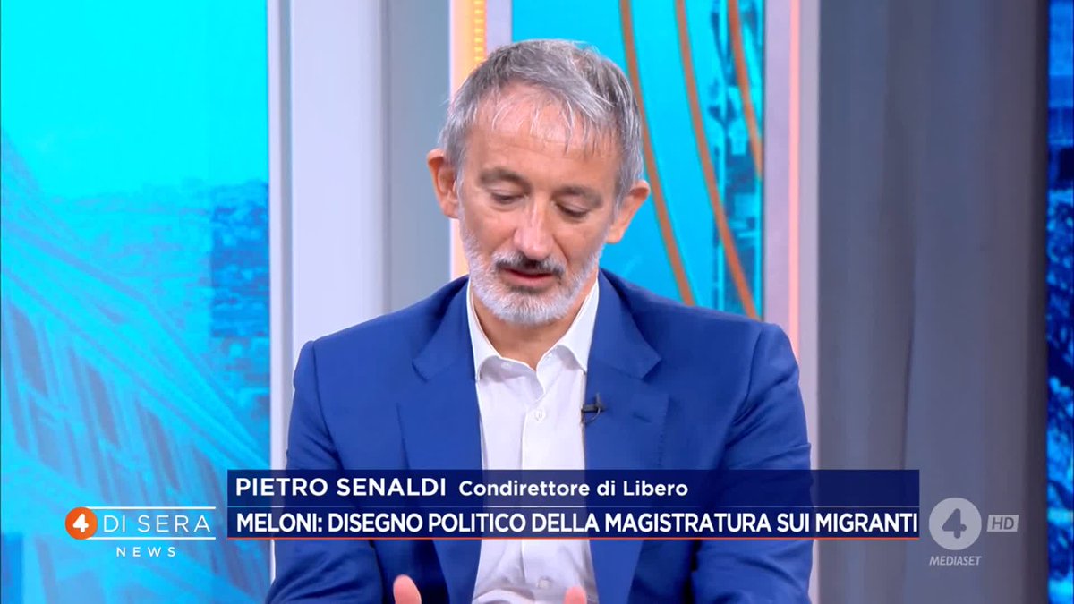 Pietro Senaldi: "La maggioranza degli italiani è favorevole alla linea del governo sull'immigrazione" Cosa ne pensate? #4disera news in diretta su #Rete4 e in streaming su Mediaset Infinity