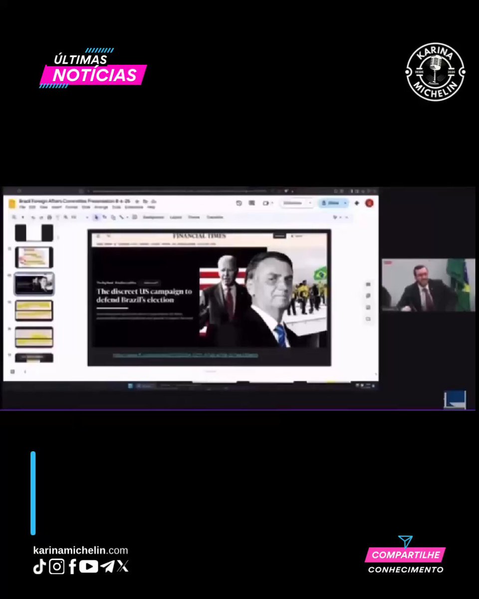 O que foi revelado nesta quarta-feira, 6 de agosto, na Comissão de Relações Exteriores e Defesa Nacional da Câmara dos Deputados é estarrecedor: segundo Mike Benz, ex-funcionário do Departamento de Estado dos EUA e especialista em guerra de informação, o Partido Democrata norte-americano financiou uma estrutura internacional de censura para interferir diretamente na democracia brasileira. De acordo com Benz, que hoje dirige a Foundation for Freedom Online, milhões de dólares de agências ligadas ao governo Biden, como a USAID, foram usados para calar eleitores de Bolsonaro, manipular algoritmos nas redes sociais e favorecer indiretamente a eleição de Lula. Benz apontou o dedo para o Tribunal Superior Eleitoral (TSE), que, segundo ele, coordenou redes de “verificadores de fatos” - os vassalos do sistema- que aplicavam algoritmos de censura em massa, sempre com viés político. A operação mirava o campo conservador e favorecia sistematicamente a esquerda - tudo isso em pleno período eleitoral. E tem mais: Benz denunciou diretamente o Grupo Globo - incluindo TV Globo, GloboNews, G1 e jornal O Globo - como parte ativa dessa engrenagem de censura, em aliança com 7 agências de checagem treinadas e financiadas com dinheiro americano. O modelo, segundo ele, foi exportado dos EUA após o colapso da influência liberal nas redes em 2016 com a eleição de Donald Trump. Durante evento do LIDE, o ministro Luís Roberto Barroso, admitiu publicamente a atuação do Departamento de Estado americano nas eleições brasileiras. A fala na época passou despercebida por muitos, mas não pode mais ser ignorada. A confissão de Barroso apenas corrobora o que foi revelado em tom de denúncia por Mike Benz, em audiência oficial na Comissão de Relações Exteriores e Defesa Nacional da Câmara dos Deputados. Benz foi direto: o TSE coordenou uma máquina de censura algorítmica, operada por agências de checagem treinadas e pagas com dinheiro estrangeiro, em parceria com grandes conglomerados de mídia. Isso significa que a esquerda brasileira - sobretudo o PT - foi favorecida eleitoralmente por uma estrutura de manipulação de origem estrangeira. E isso, segundo a legislação brasileira, é crime.