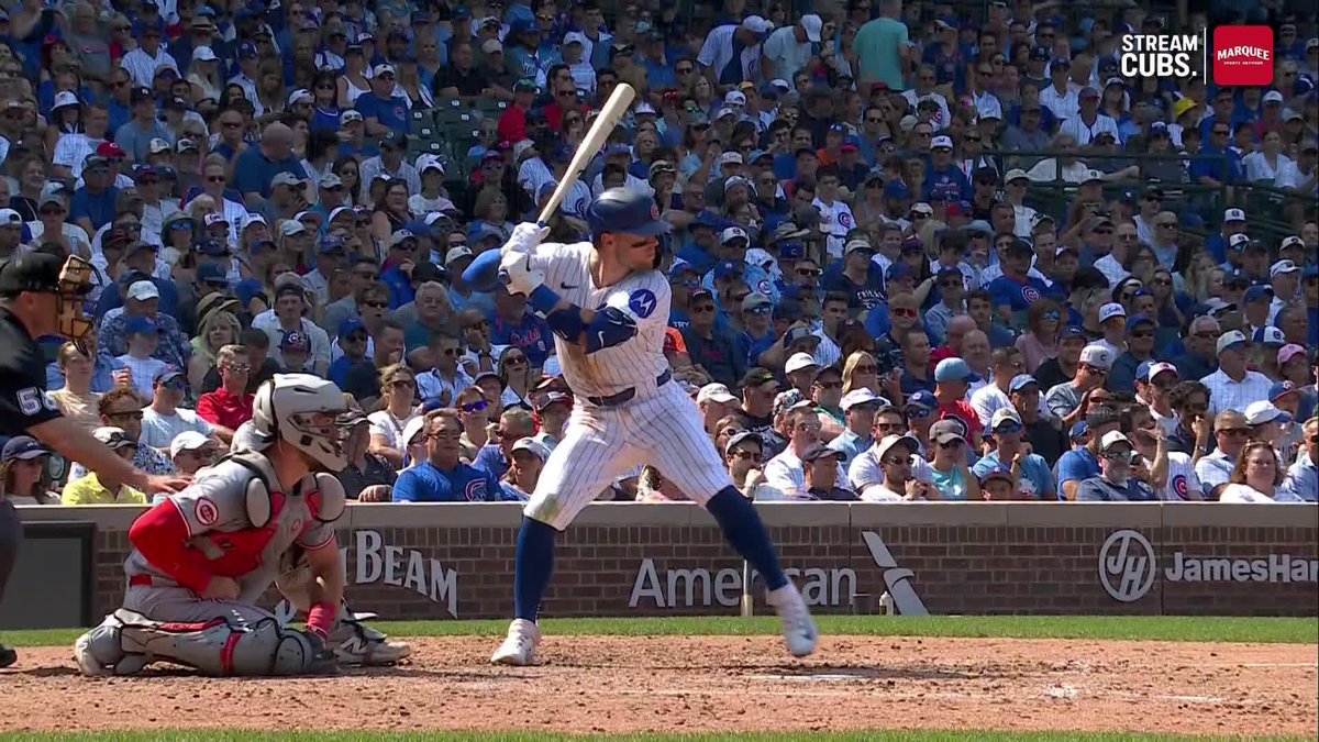 Nico Hoerner's reaction to his check-swing RBI 😂