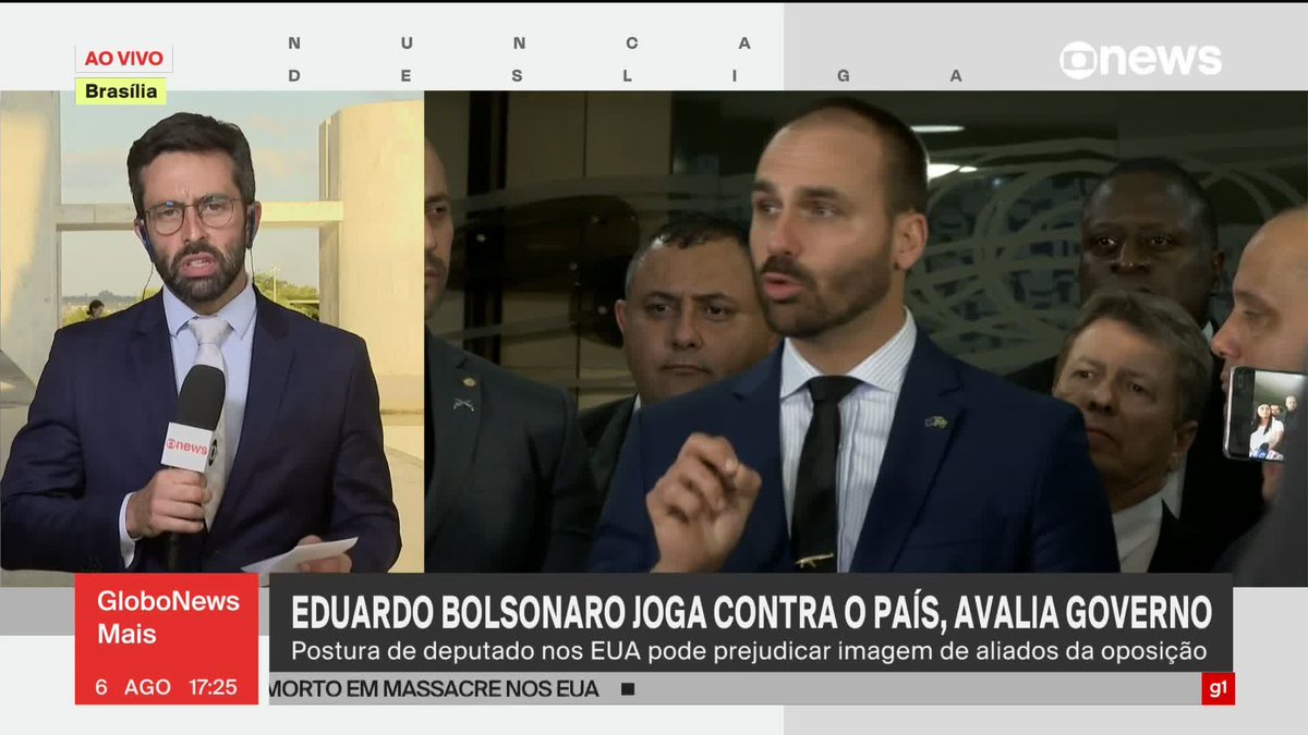 No Palácio do Planalto, a avaliação é que o desgaste provocado por Eduardo Bolsonaro nas relações com os Estados Unidos já está feito; e que o fato de ele atrapalhar as negociações é ainda pior para a oposição, que pode sair com a imagem de conspirar contra o Brasil. ➡ Assista ao #GloboNewsMais: #GloboNews