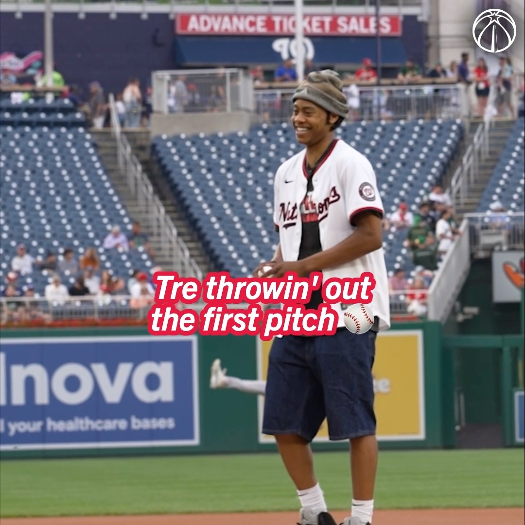 .iamtrejohnson threw out the first pitch for the Washington Nationals tonight ⚾️ #ForTheDistrict x #NATITUDE