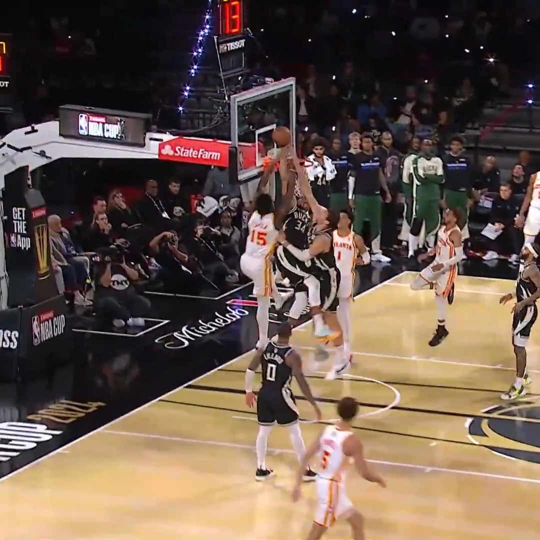 Giannis had 11 blocks in three NBA Cup Knockout Round wins. Enjoy each and every one.
