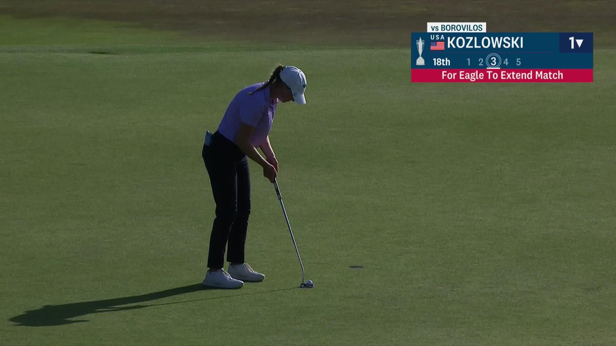 Bonus golf! Purdue Women’s Golf's Ashley Kozlowski wins 16, 17 and 18 - the last with an eagle - to force extra holes with Vanessa Borovilos.