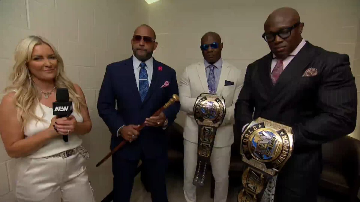 AEW World Tag Team Champions The Hurt Syndicate (Bobby Lashley and Shelton J. Benjamin) speak out on the tag team landscape, specifically Brodido and FTR. But all eyes shift as Maxwell Jacob Friedman™️ and MVP trade words. Watch #AEWDynamite LIVE on TBS &amp; HBO Max