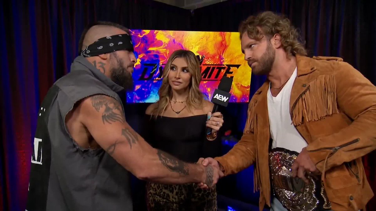 As Mark Briscoe prepares to face MJF, AEW World Champion Hangman Adam Page steps in with a few encouraging words. Watch #AEWDynamite LIVE on TBS &amp; HBO Max