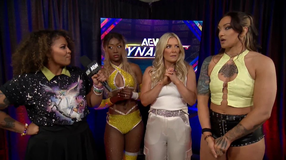 .Willow Nightingale, alongside Queen Aminata クィーンアミナタ, tried to issue a challenge to the Triangle of Madness. But Kris Statlander had other plans. Watch #AEWDynamite LIVE on TBS & HBO Max