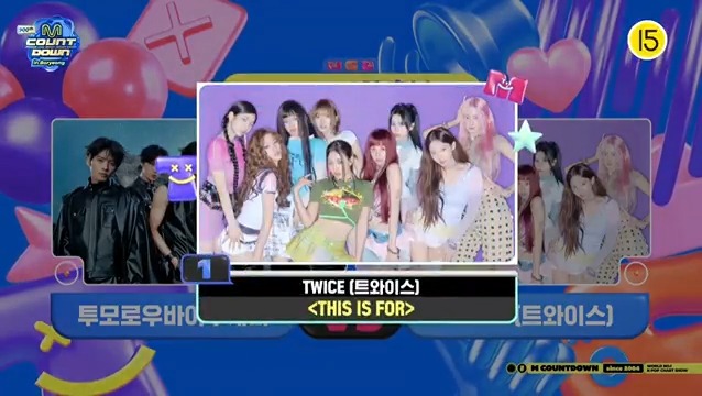 🏆 TWICE (TWICE) took first place on this week's M Countdown, earning the 1st win for “THIS IS FOR” – Congrats! 🎉 #THISISFOR1stWin #TWICE123rdWin #TWICE #트와이스 #THISISFOR (250807)