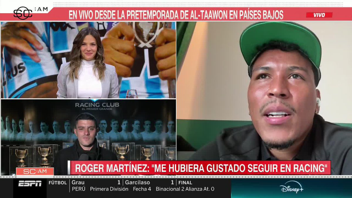 "NO SOY HINCHA DE NINGÚN EQUIPO, NI SIQUIERA EN COLOMBIA. ¡ME HICE HINCHA DE RACING!" ✍️ Roger Martínez 📺 #SportsCenter | #DisneyPlus Plan Premium