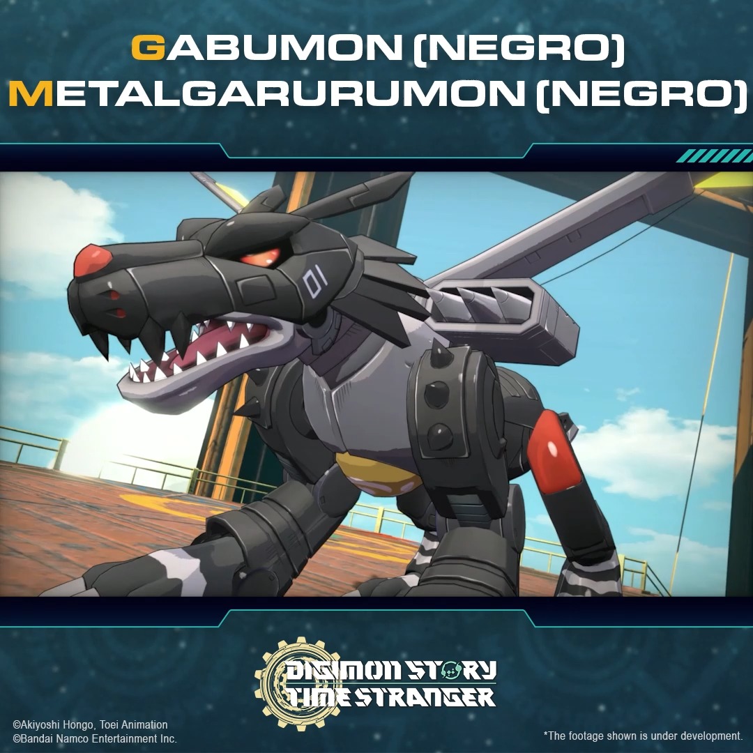 Reserva ya #Digimon Story #TimeStranger para conseguir a Gabumon (Negro), ¡el cual tiene una ruta de evolución hacia Digimon específicos, incluido MetalGarurumon (Negro)! ➡️