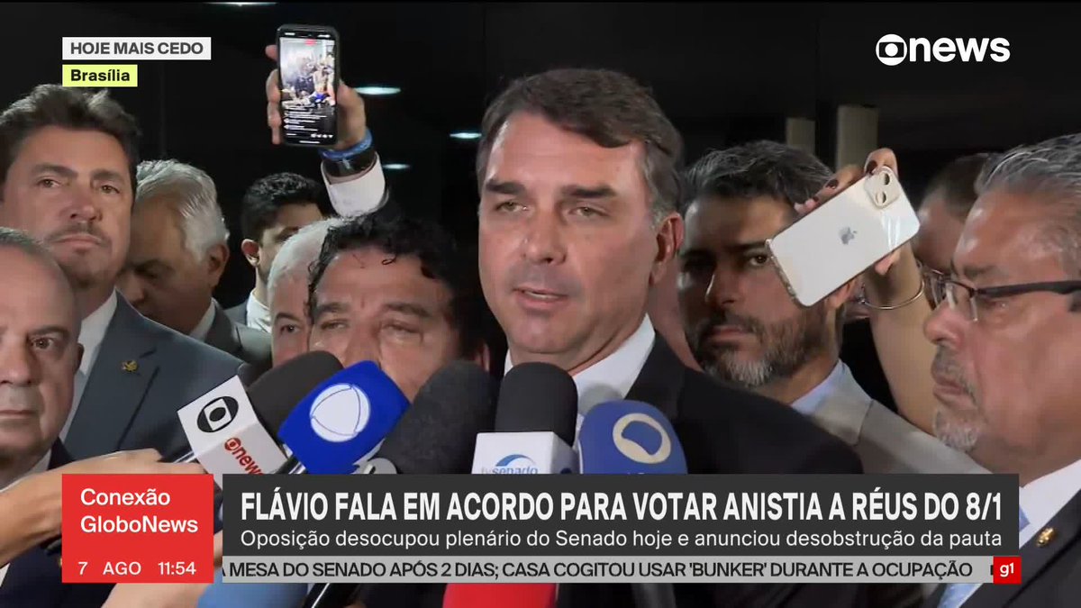 Flávio Bolsonaro fala em acordo para votar anistia a réus do 8 de janeiro. #ConexãoGloboNews ➡ Assista à #GloboNews:
