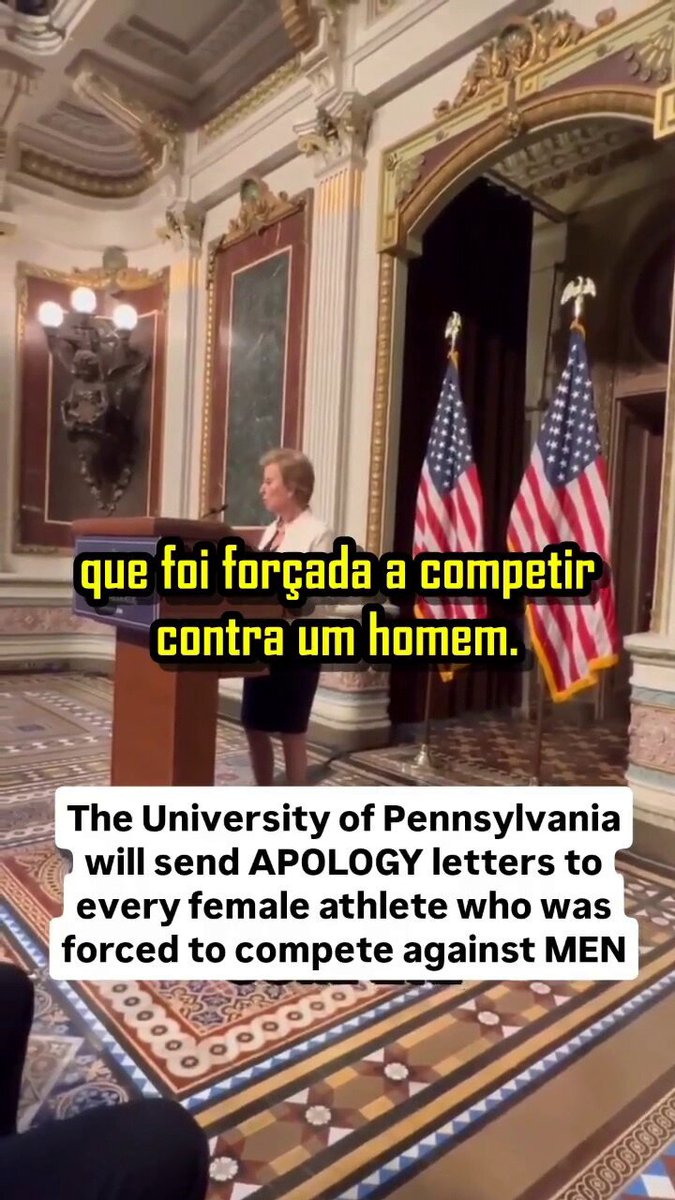 A Secretária de Educação, Linda McMahon, anuncia: 'A Universidade da Pensilvânia enviará um pedido de desculpas pessoal a todas as atletas que foram forçadas a competir contra um homem.' 🇺🇸🇧🇷