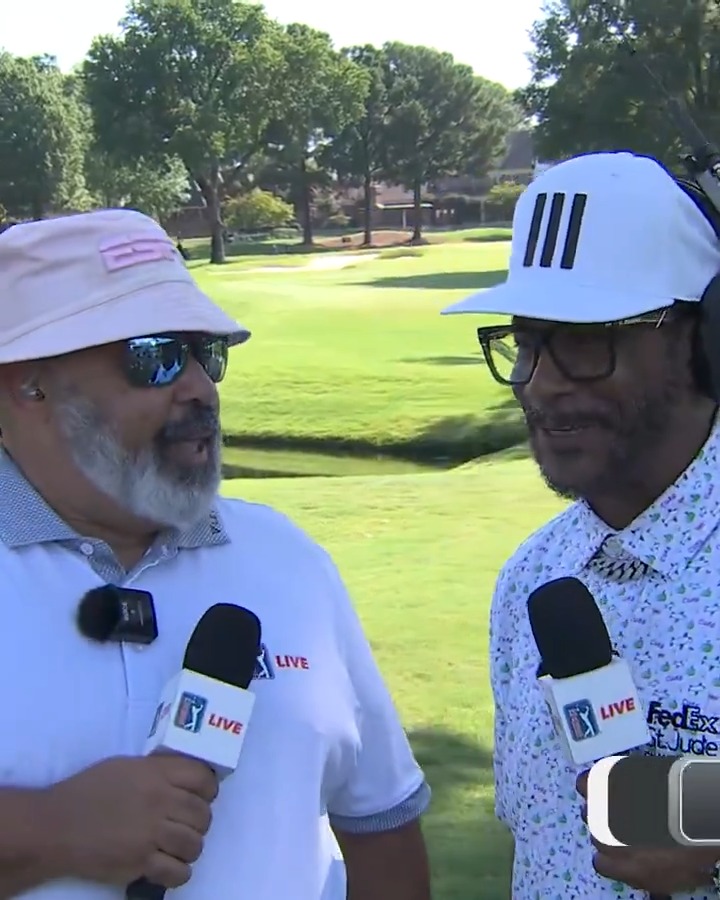 Who let this Katt on the course? 😄 Comedy legend Katt Williams on the call with PGA TOUR LIVE on ESPN+ for the first two days of the FedEx St. Jude Championship.