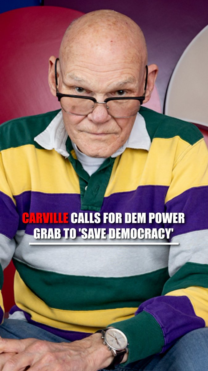 WATCH: Longtime Democrats strategist James Carville urges his party — if they return to power — to unilaterally make D.C. and Puerto Rico states and pack the Supreme Court with liberal justices to “save democracy.”