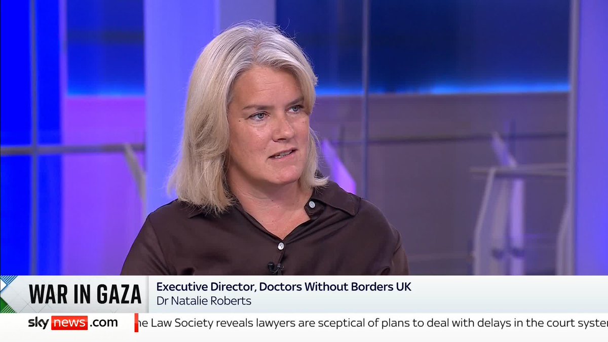 Israeli Prime Minister Benjamin Netanyahu has said Israel intends to take full military control of all of Gaza. Dr Natalie Roberts of @MSF_UK believes this would be "essentially a death sentence for many, many people". Latest ➡️ 📺 Sky 501 and YouTube
