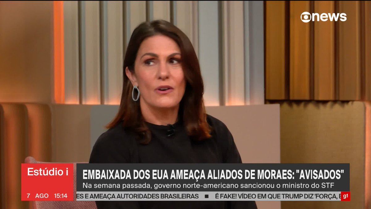 "O tom dessa nota é absolutamente inaceitável no relacionamento entre duas Democracias (...)", diz Marcelo Lins sobre ameaça dos EUA a aliados de Moraes. #Estúdioi ➡ Assista à #GloboNews: