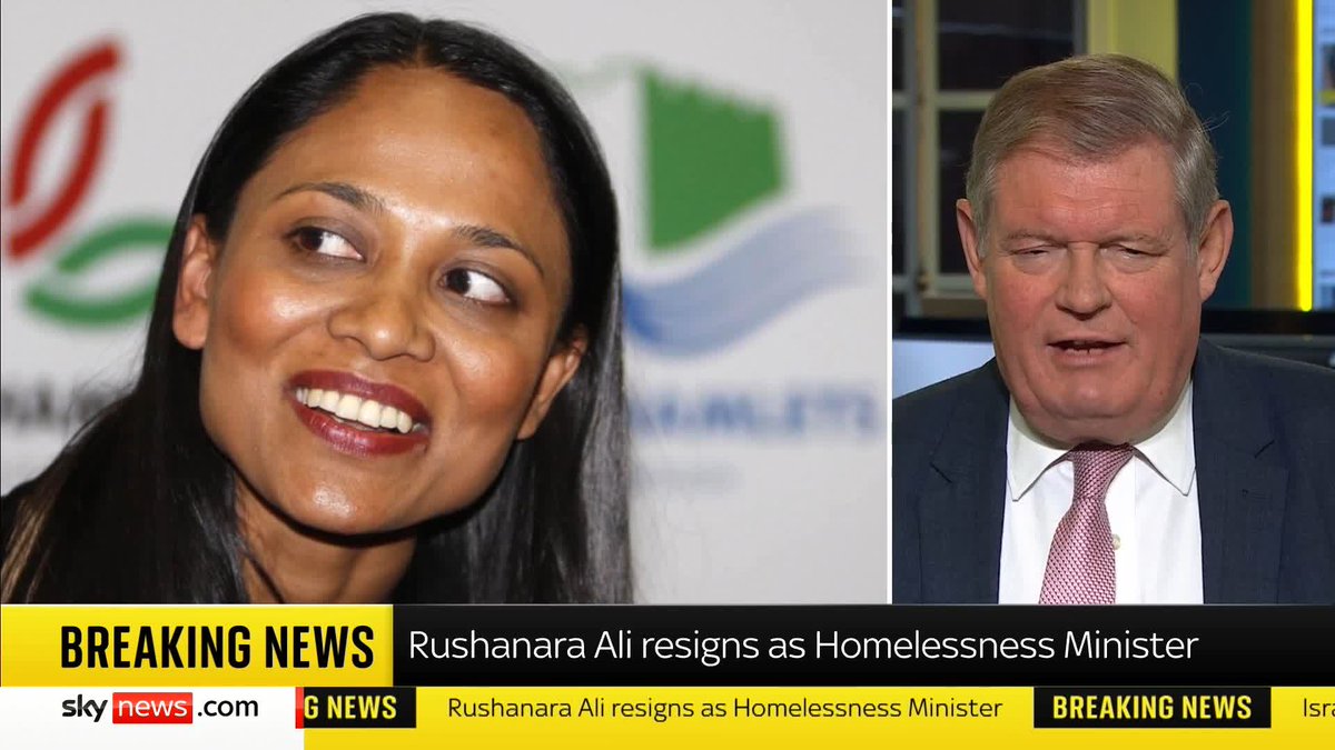 BREAKING: Labour's Rushanara Ali has resigned as homelessness minister after the i Paper reported that she had evicted her tenants before raising the rent on her London property by £700. Sky's @JonCraig reports ⬇️ Latest 🔗 📺 Sky 501 and Virgin 602