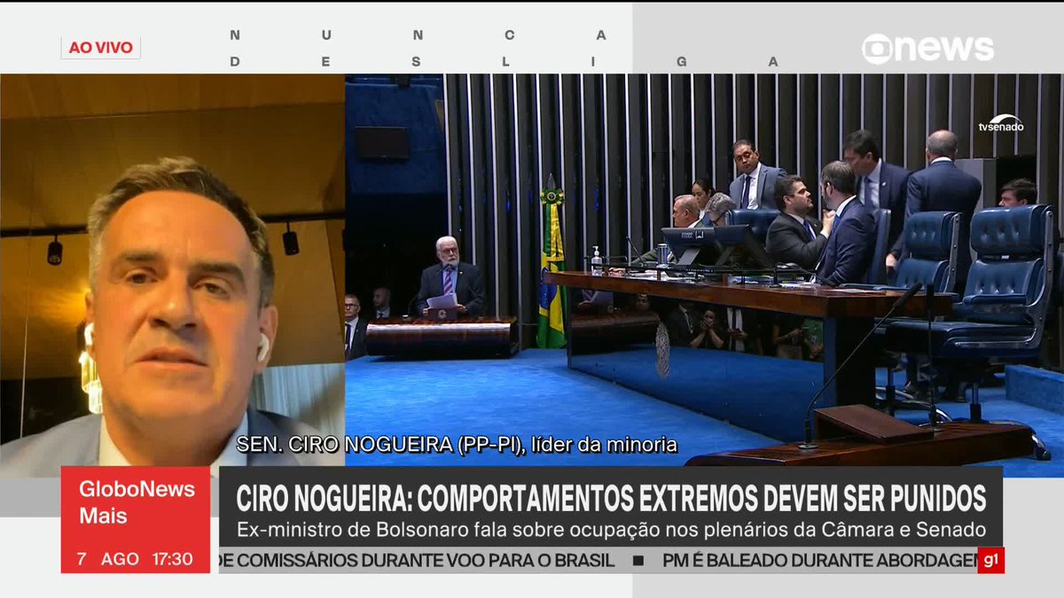 Presidente do PP, senador Ciro Nogueira diz que anistia deve ser pautada e votada no Congresso: “Temos que votar isso até para começarmos a discutir as pautas que realmente interessam ao dia a dia da população.” #GloboNewsMais ➡ Assista à #GloboNews: