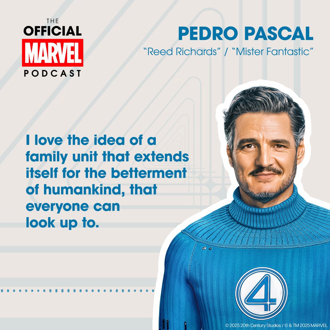 It's all about family. Pedro Pascal discusses The Fantastic Four: First Steps on The Official Marvel Podcast. 🎧 Listen now: