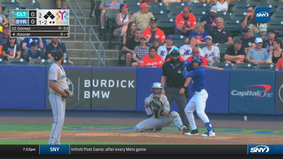 José Azócar is up to 3 RBI with a solo home run and a two-run double through four innings for Triple-A Syracuse!