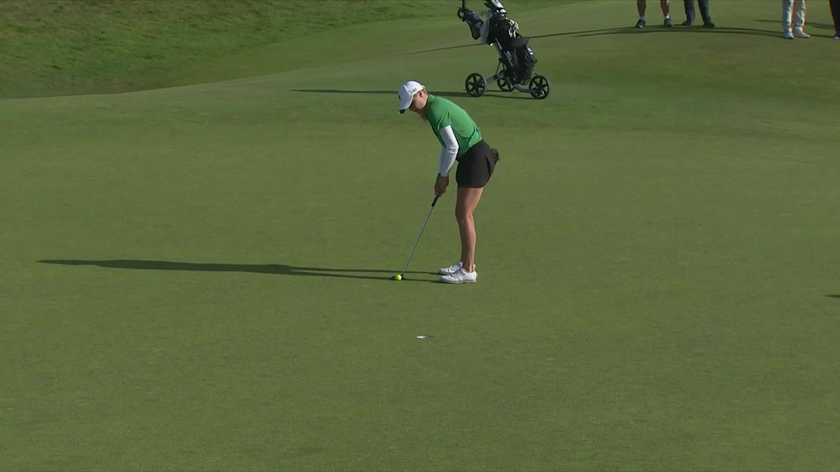 REDEMPTION! 👏 Michigan State Women's Golf's Brooke Biermann bounces back immediately from a brutal two-foot miss on 18 with this clutch putt that sends her to the U.S. Women's Amateur quarterfinals.