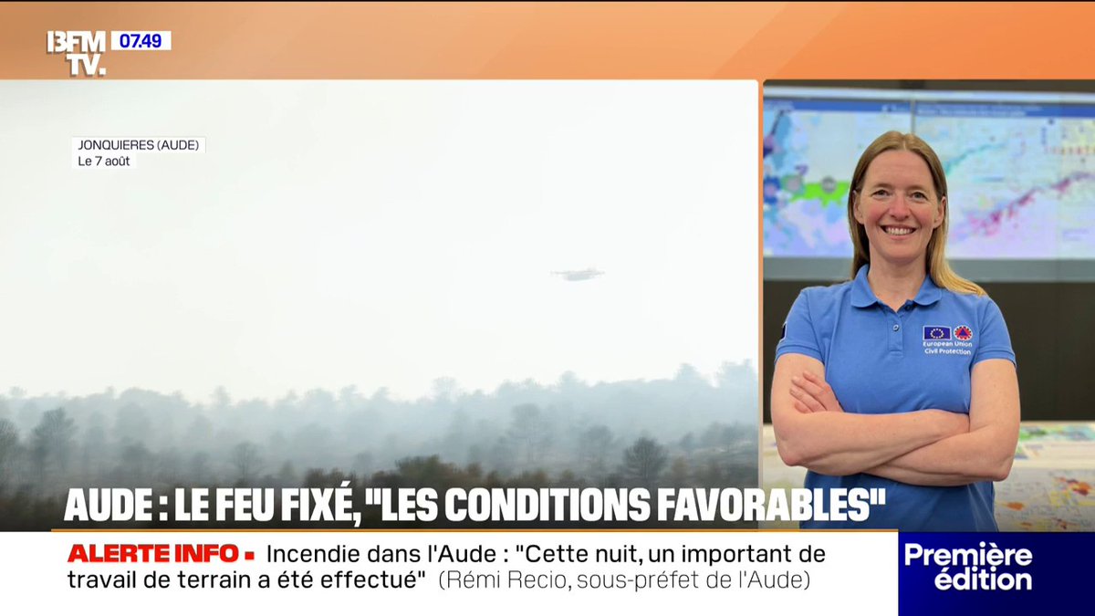 Incendie dans l’Aude: “L’Union européenne était prête à intervenir si la France avait jugé nécessaire de renforcer ses effectifs”, explique Claire Kowalewski, colonelle de sapeur-pompier détachée à la Commission européenne