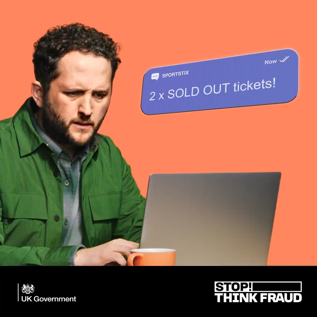 🎫 Looking to score tickets to a big match? Don’t rush - FOMO can cost you. Over £2.5 million has been lost to football ticket scams in the past two years. Only buy tickets directly from clubs or official ticketing platforms.
