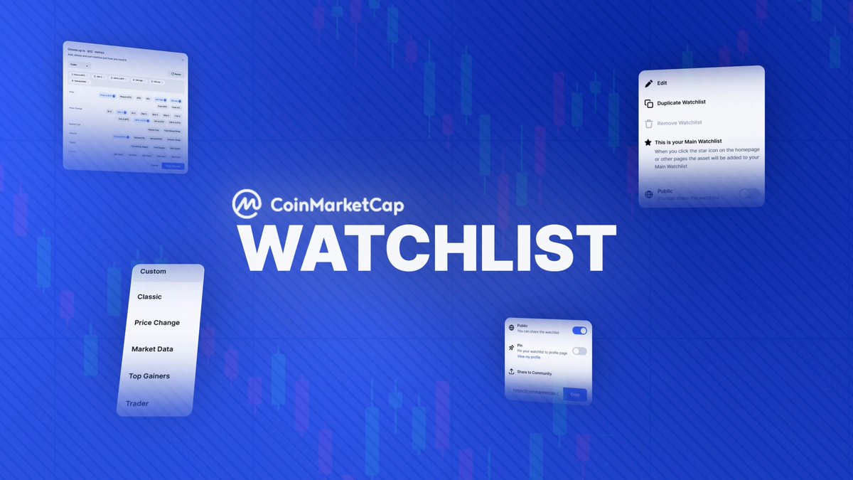 🔎 CMC Feature Highlight | Watchlist Never miss a crypto move again 👀 With CMC Watchlist, you can: 🔹 Create multiple custom lists 🔹 Set personalized price alerts 🔹 Sync across desktop and mobile Stay ahead of the market: