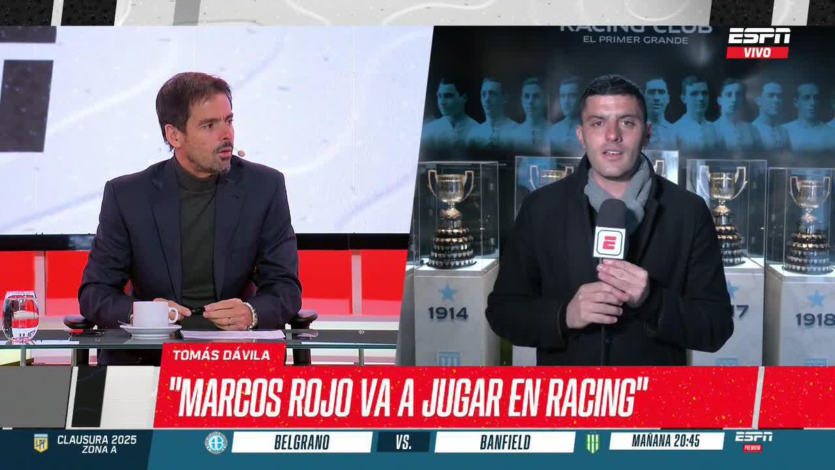 #AHORA - "NOTICIA CONFIRMADA, MARCOS ROJO VA A JUGAR EN RACING. EN UN RATITO SE HACE LA REVISIÓN MÉDICA" ℹ️ Tomas Davila 📺 #DisneyPlus Plan Premium