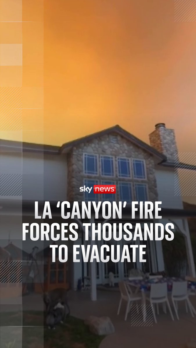 A fast-spreading brush fire in the mountains of north Los Angeles has forced thousands to evacuate their homes. More than 12,000 more people are under an evacuation warning as firefighters battle the flames in conditions nearing 40 degrees. 🔗