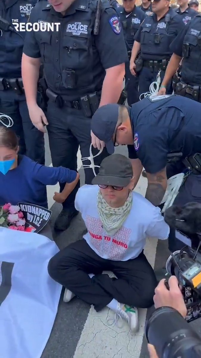 After faith leaders were denied entry into immigration court in Manhattan, ICE protesters staged a sit-in on the street outside Federal Plaza. Police took more than a dozen demonstrators into custody.