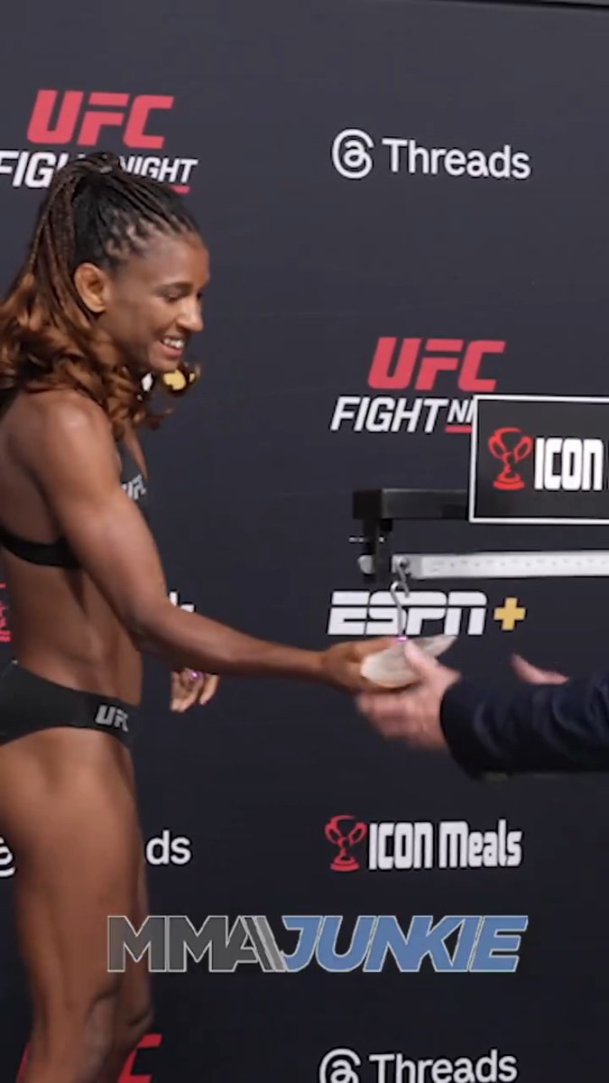 Angela Hill pulled the ol' fake breast implant prank at #UFCVegas109 weigh-ins 😬