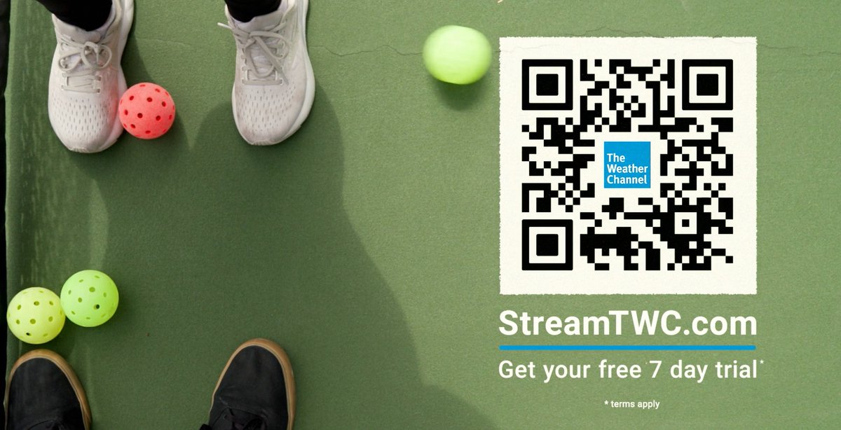 Before you hit the court, make sure you're ready for whatever Mother Nature serves up. Get forecasts on The Weather Channel TV Streaming app so you can focus on your dinks, not the clouds. 🏓🌤️ #NationalPickleballDay