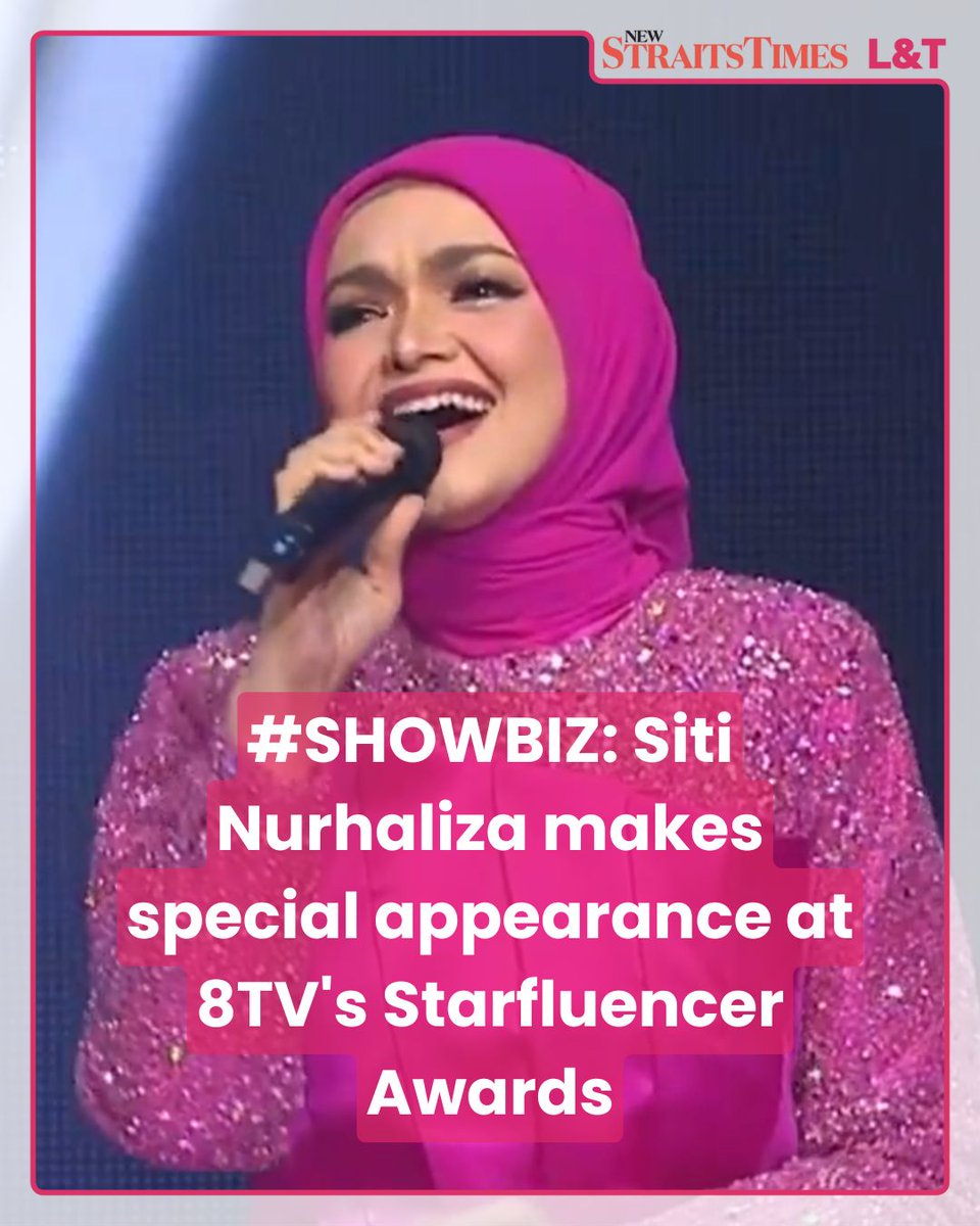 #SHOWBIZ Biduanita Negara Datuk Seri Siti Nurhaliza wowed audiences at the packed MegaStar Arena in Sungei Wang Plaza, as the special guest of the 8TV Starfluencer Awards. Read more: