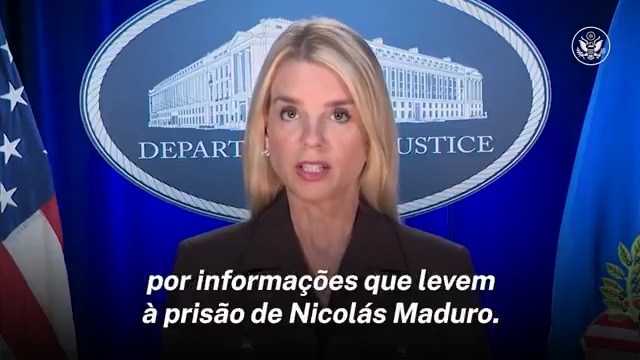 O Departamento de Justiça e o Departamento de Estado anunciam uma recompensa de US$ 50 MILHÕES por informações que levem à prisão de Nicolás Maduro.