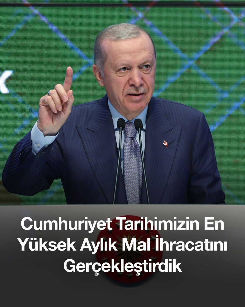 2025 yılı Temmuz ayında 25 milyar dolar ile Cumhuriyet tarihimizin en yüksek aylık mal ihracatını gerçekleştirdik.