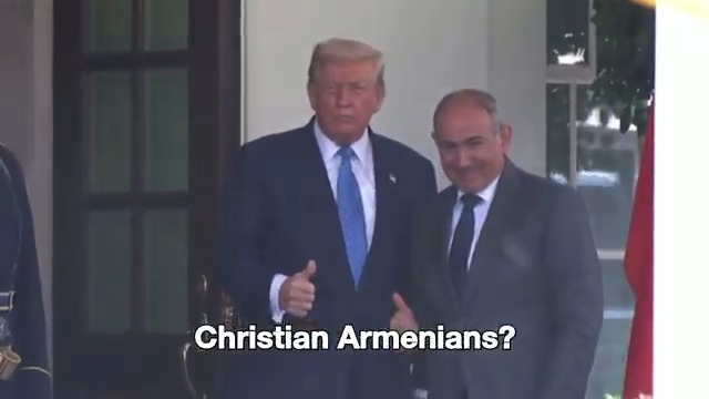 Reporter during Trump-Pashinyan photocall: "Mr President what's your message to persecuted Christian Armenians?" It's not Trump's question to answer, but the man next to him grinned and said nothing, the pieces of silver safe in his pocket.
