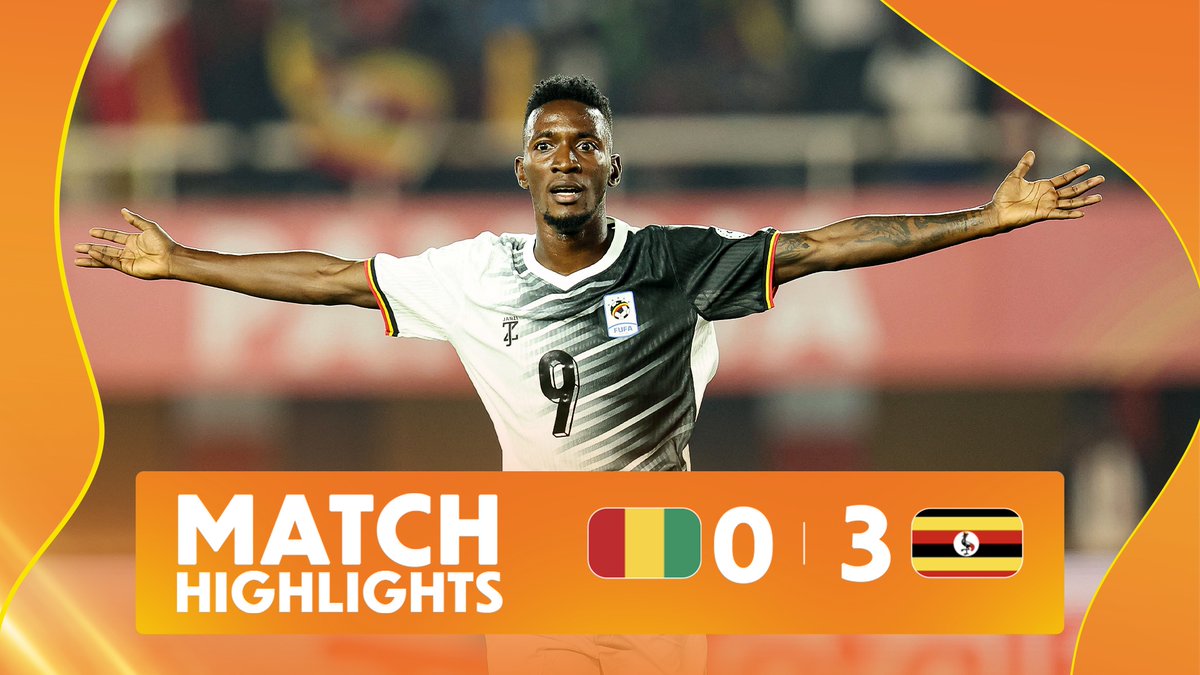 🎥 HIGHLIGHTS: 🇬🇳 0-3 🇺🇬 Big win for The Cranes to register their first 3 points of their campaign. 🔥 Purchase your #TotalEnergiesCHAN2024 tickets here 👉