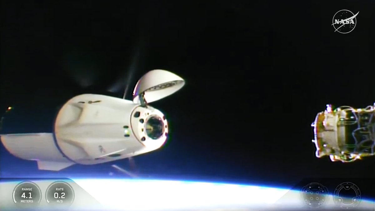 The SpaceX Dragon carrying four #Crew10 members fires its engines after undocking from the orbital outpost at 6:15 p.m. today to begin its descent toward Earth on Saturday. More...